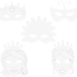 Äventyrmasker, H: 13,5-25 cm, B: 17-25 cm, 230 g, vit, 16 st./ 1 förp.