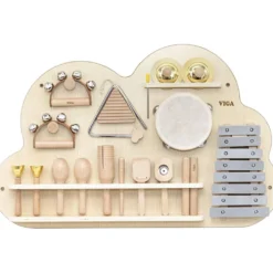 VIGA aktivitetstavla med slaginstrument , H: 48 cm, L: 75, B: 6,6, 12 delar/ 1 förp.