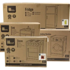VIGA lekkök i trä, H: 54-92 cm, D: 36 cm, B: 160 cm, 4 delar/ 1 set