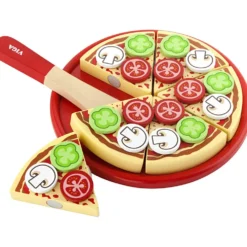 VIGA leksakspizza i trä, stl. 23x3,5 cm, 1 st.