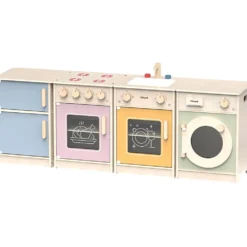 VIGA Mini leksakskök, H: 50(56,9) cm, L: 130 cm, B: 30 cm, 4 delar/ 1 förp.