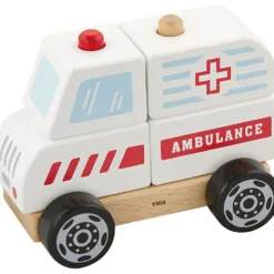 VIGA Stapel Ambulans i trä, Ambulans, stl. 13x10x8 cm, 1 st.