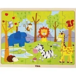 VIGA Träpussel, safaridjur, stl. 30x22,5 cm, 24 brickor, 1 st.