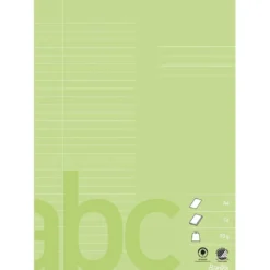 Övningsbok, A4, stl. 21x29,7 cm, Antal sidor 32, 29 linjer, 70 g, limegrön, 10 st./ 1 förp.