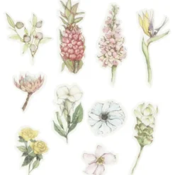 Washi stickers, blommor, stl. 25-60 mm, 30 st./ 1 förp.