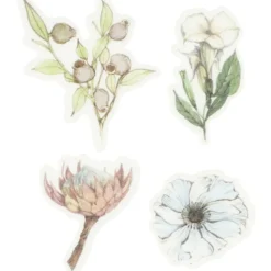 Washi stickers, blommor, stl. 25-60 mm, 30 st./ 1 förp.